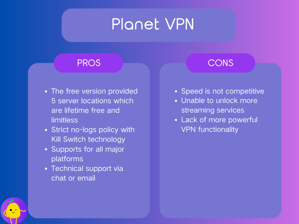 Pros and Cons of Planet VPN