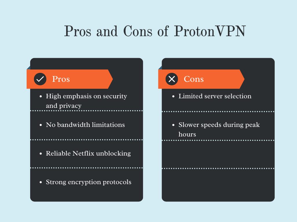 pros and cons of proton vpn